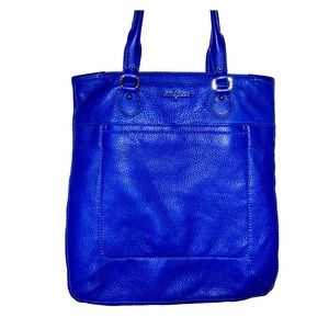 Cole Haan Blue Pebbled Leather Market/Tote Bag